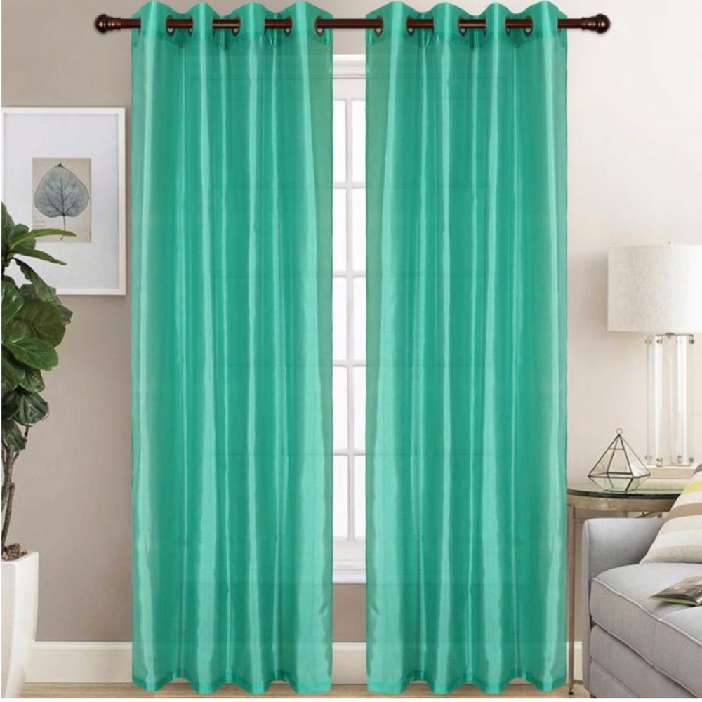 Christina Faux Silk Grommet-Top Panel_TurquoiseSS